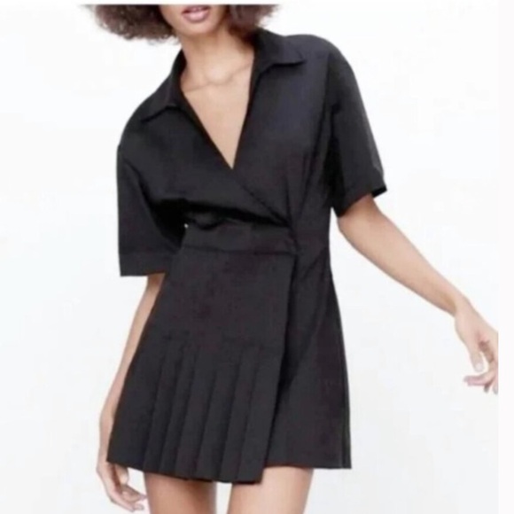Zara black pleated dress xs - Picture 6 of 6